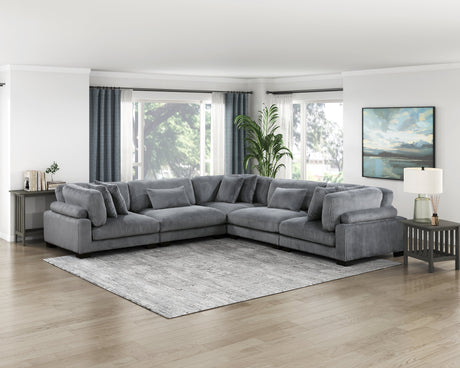 Traverse Gray 5-Piece Modular Sectional - Ornate Home