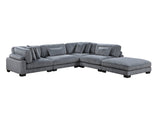 Traverse Gray 5-Piece Modular Sectional with Ottoman - Ornate Home
