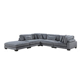 Traverse Gray 5-Piece Modular Sectional with Ottoman - Ornate Home