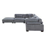 Traverse Gray 5-Piece Modular Sectional with Ottoman - Ornate Home