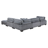 Traverse Gray 5-Piece Modular Sectional with Ottoman - Ornate Home