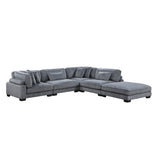 Traverse Gray 5-Piece Modular Sectional with Ottoman - Ornate Home