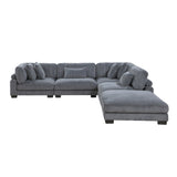 Traverse Gray 5-Piece Modular Sectional with Ottoman - Ornate Home