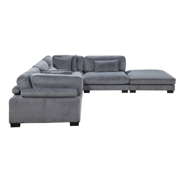 Traverse Gray 5-Piece Modular Sectional with Ottoman - Ornate Home