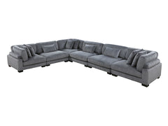 Traverse Gray  6-Piece Modular Sectional - Ornate Home