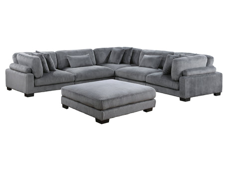 Traverse Gray 6-Piece Modular Sectional w/Ottoman - Ornate Home