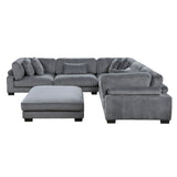 Traverse Gray 6-Piece Modular Sectional w/Ottoman - Ornate Home