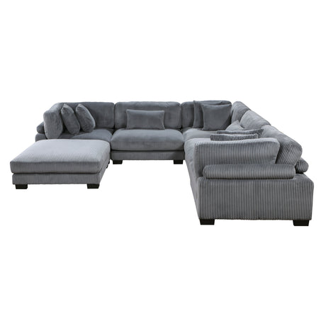 Traverse Gray 6-Piece Modular Sectional w/Ottoman - Ornate Home