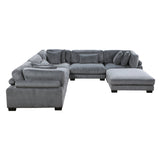 Traverse Gray 6-Piece Modular Sectional w/Ottoman - Ornate Home