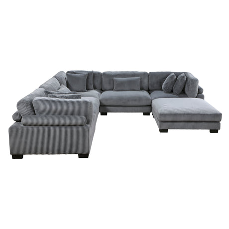 Traverse Gray 6-Piece Modular Sectional w/Ottoman - Ornate Home