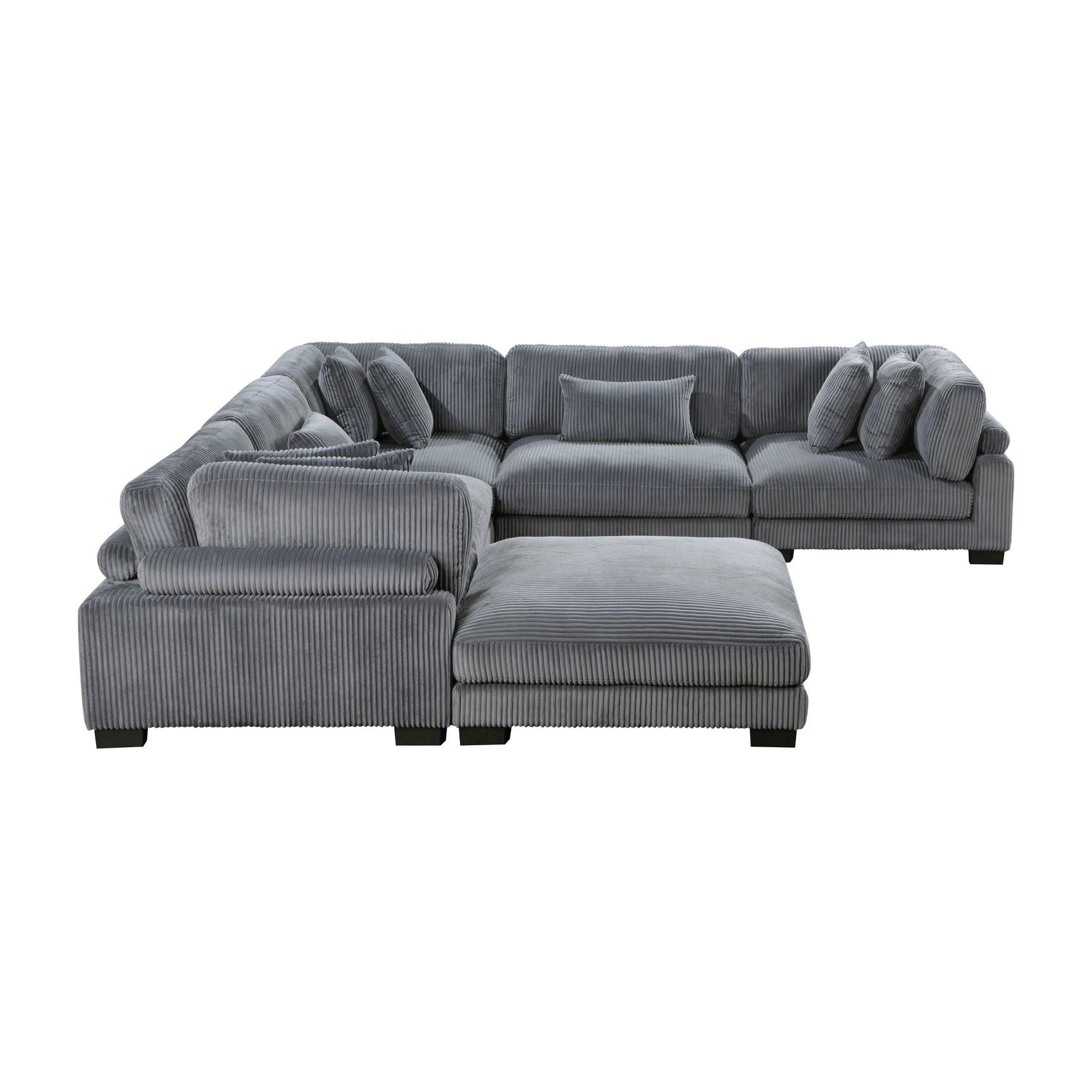 Traverse Gray 6-Piece Modular Sectional w/Ottoman - Ornate Home