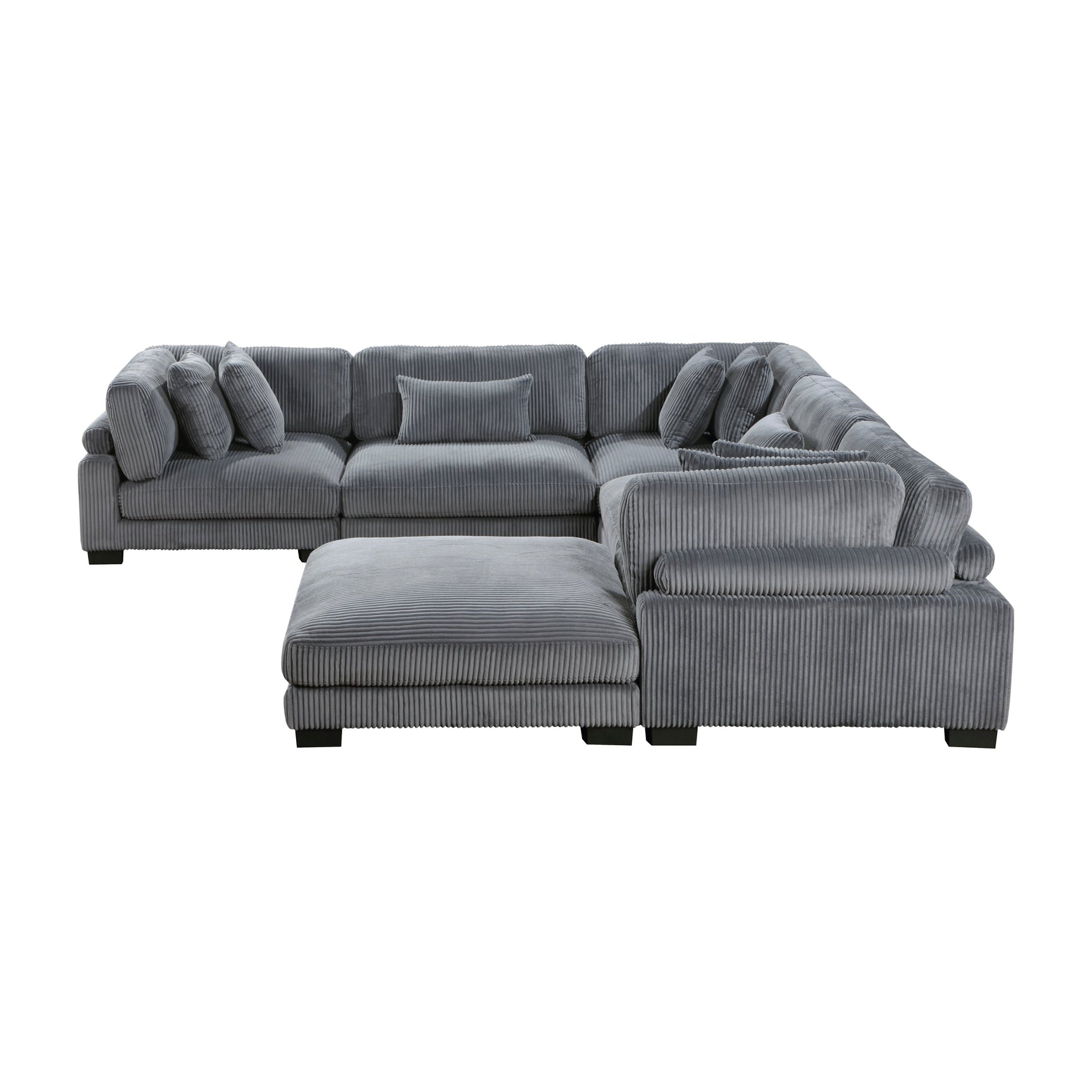 Traverse Gray 6-Piece Modular Sectional w/Ottoman - Ornate Home
