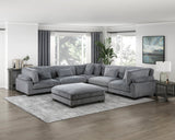 Traverse Gray 6-Piece Modular Sectional w/Ottoman - Ornate Home
