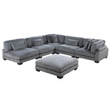 Traverse Gray 6-Piece Modular Sectional with Ottoman - Ornate Home