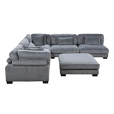 Traverse Gray 6-Piece Modular Sectional with Ottoman - Ornate Home