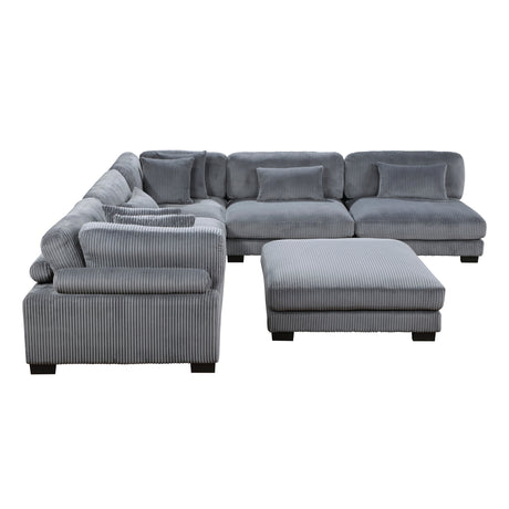 Traverse Gray 6-Piece Modular Sectional with Ottoman - Ornate Home