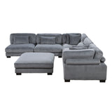 Traverse Gray 6-Piece Modular Sectional with Ottoman - Ornate Home