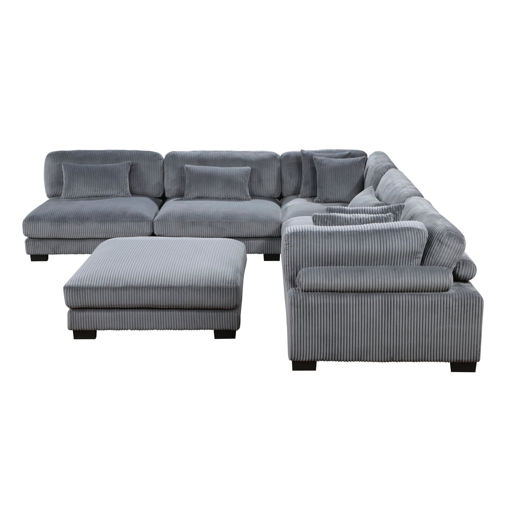 Traverse Gray 6-Piece Modular Sectional with Ottoman - Ornate Home