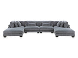 Traverse Gray 6-Piece Modular Sectional with Ottomans - Ornate Home