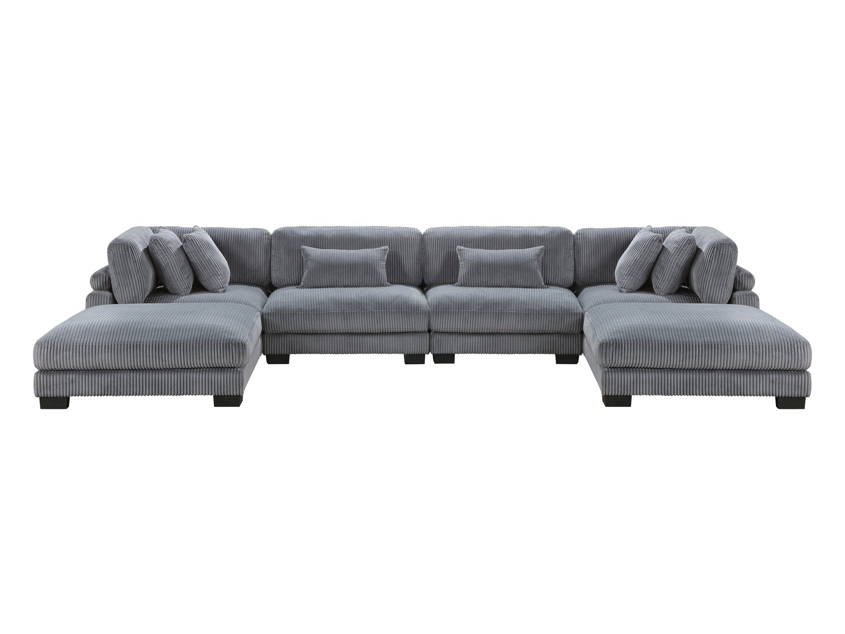 Traverse Gray 6-Piece Modular Sectional with Ottomans - Ornate Home