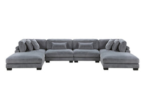 Traverse Gray 6-Piece Modular Sectional with Ottomans - Ornate Home