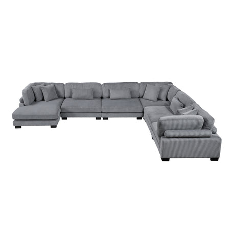 Traverse Gray 6-Piece Modular Sectional with Reversible Chaise - Ornate Home