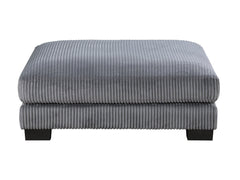 Traverse Gray Corduroy Ottoman - Ornate Home