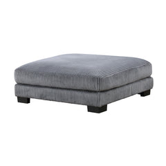 Traverse Gray Corduroy Ottoman - Ornate Home