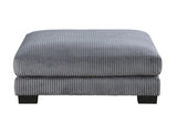 Traverse Gray Gray Corduroy Ottoman - Ornate Home