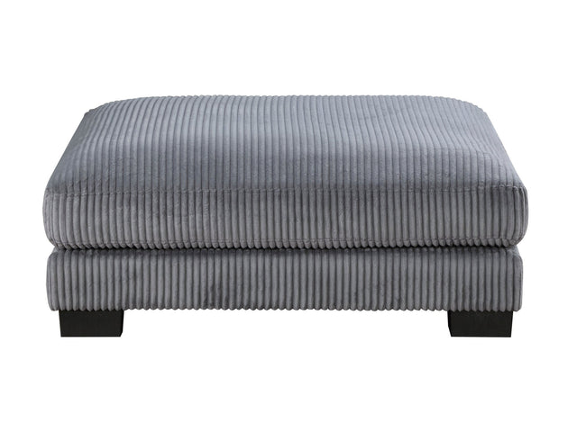 Traverse Gray Gray Corduroy Ottoman - Ornate Home