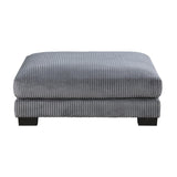 Traverse Gray Gray Corduroy Ottoman - Ornate Home