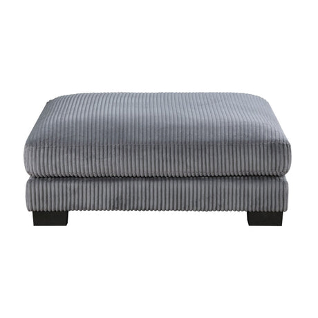 Traverse Gray Gray Corduroy Ottoman - Ornate Home