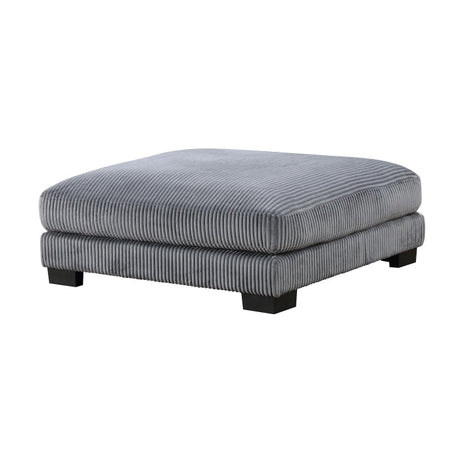 Traverse Gray Gray Corduroy Ottoman - Ornate Home