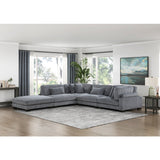 Traverse Gray Gray Corduroy Ottoman - Ornate Home