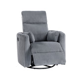 Traverse Gray Swivel Glider Reclining Chair - Ornate Home
