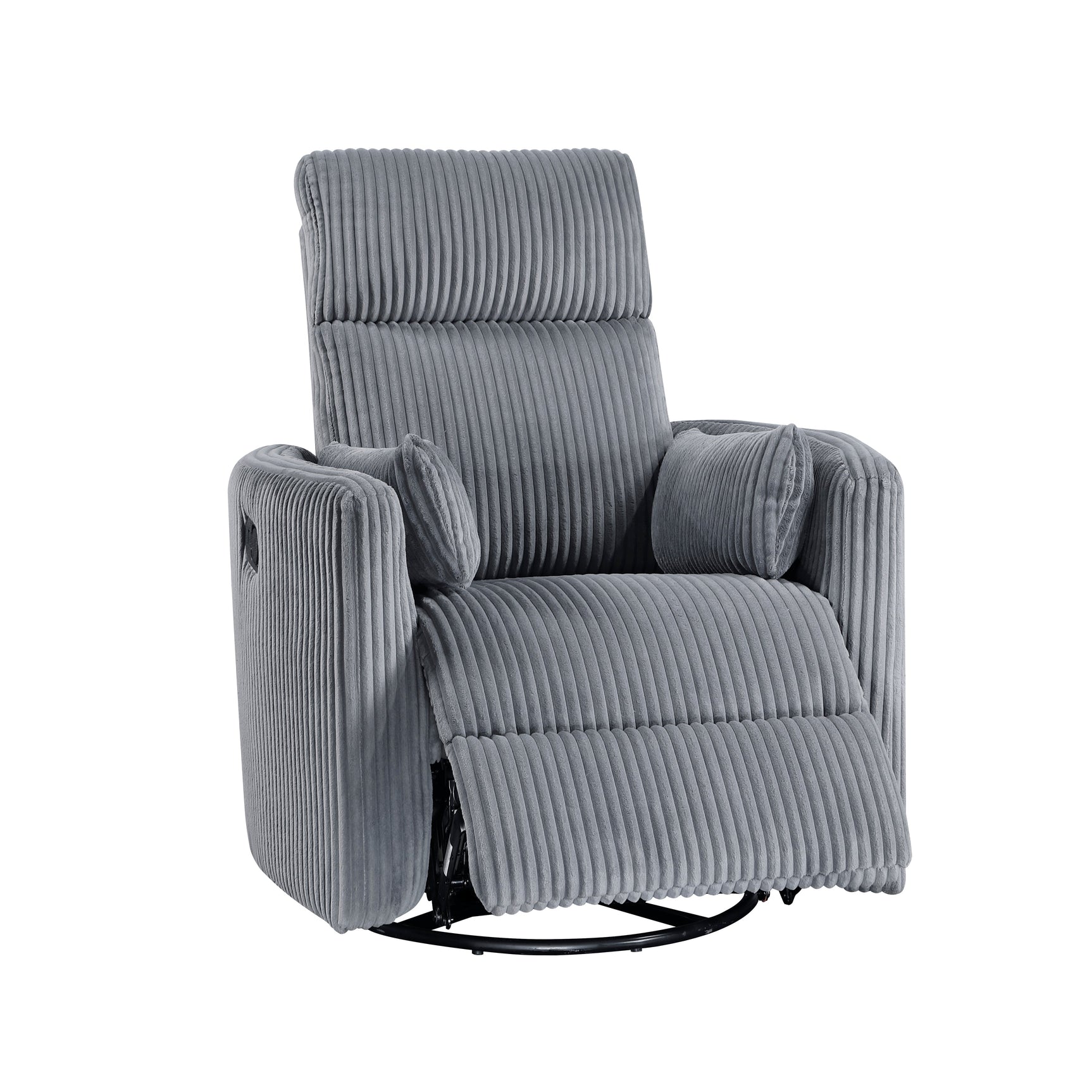 Traverse Gray Swivel Glider Reclining Chair - Ornate Home