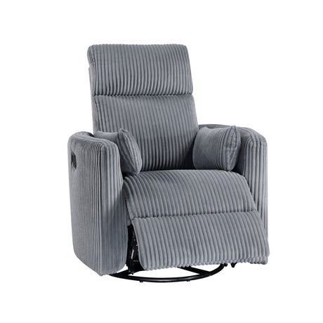 Traverse Gray Swivel Glider Reclining Chair - Ornate Home