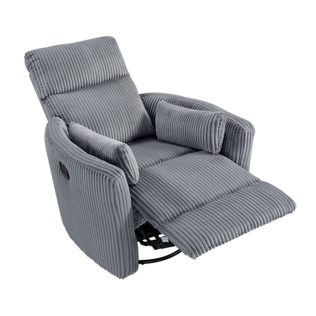 Traverse Gray Swivel Glider Reclining Chair - Ornate Home