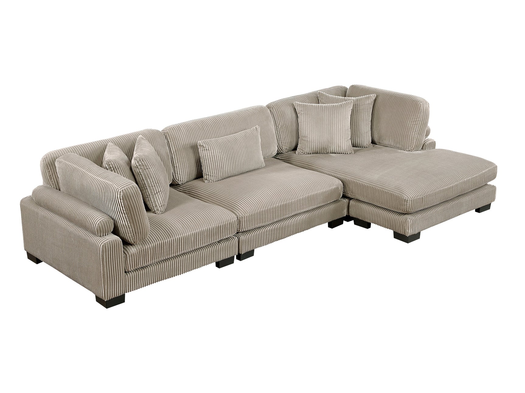 Traverse Taupe 3-Piece Modular Sectional with Reversible Chaise - Ornate Home