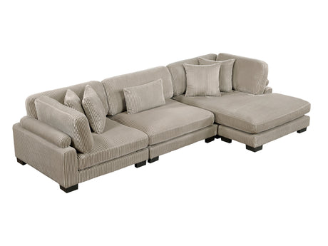 Traverse Taupe 3-Piece Modular Sectional with Reversible Chaise - Ornate Home