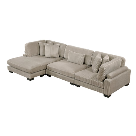 Traverse Taupe 3-Piece Modular Sectional with Reversible Chaise - Ornate Home