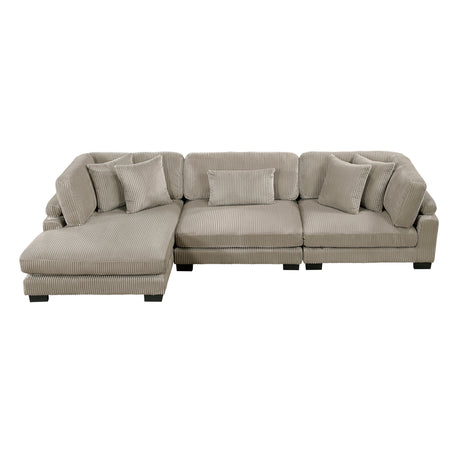 Traverse Taupe 3-Piece Modular Sectional with Reversible Chaise - Ornate Home
