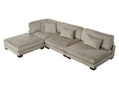 Traverse Taupe 4-Piece LAF Modular Sectional with Ottoman - Ornate Home