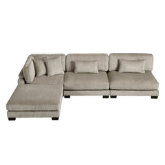 Traverse Taupe 4-Piece LAF Modular Sectional with Ottoman - Ornate Home