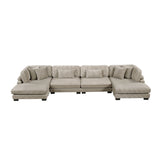 Traverse Taupe 4-Piece Modular Sectional Sofa with Reversible Chaise - Ornate Home