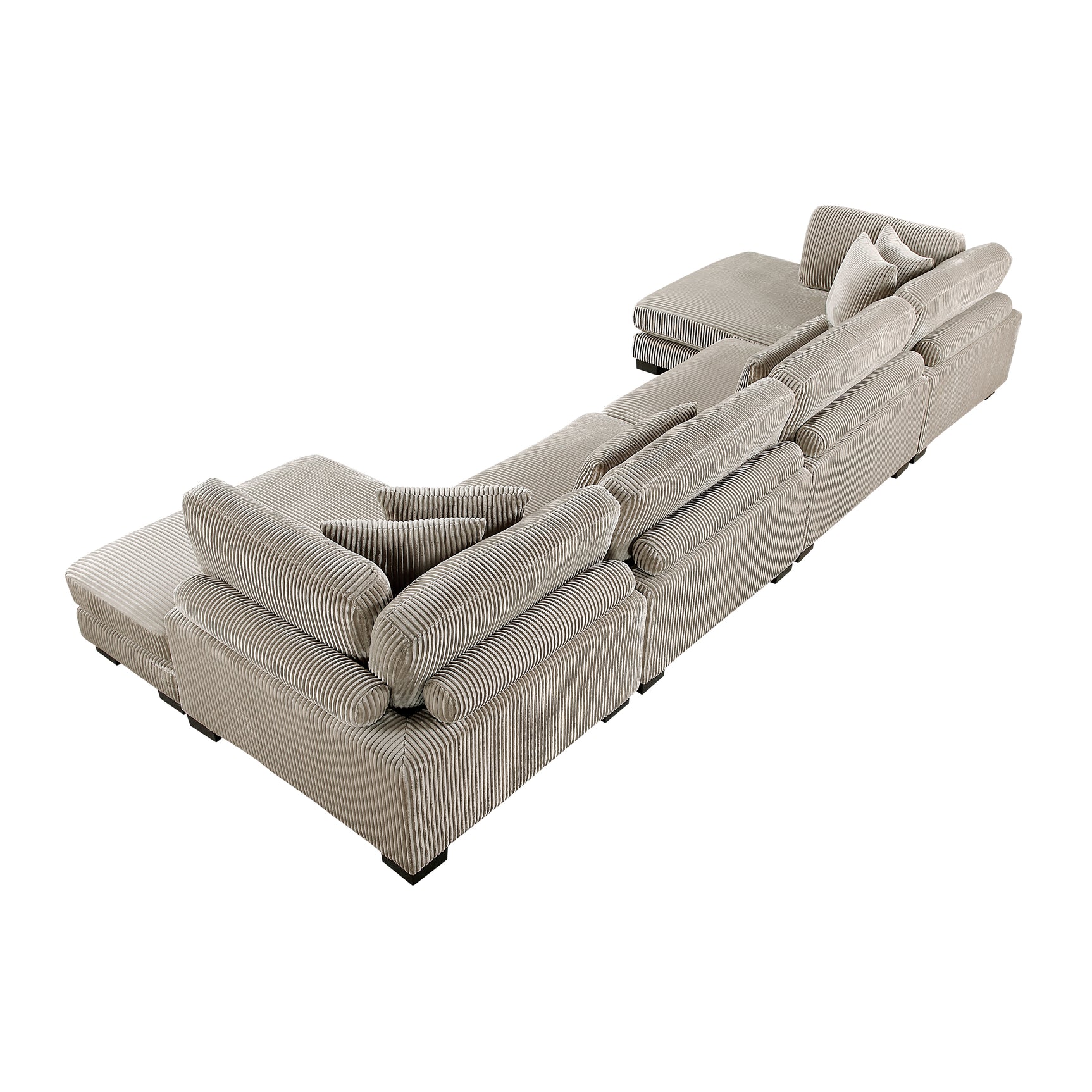 Traverse Taupe 4-Piece Modular Sectional Sofa with Reversible Chaise - Ornate Home