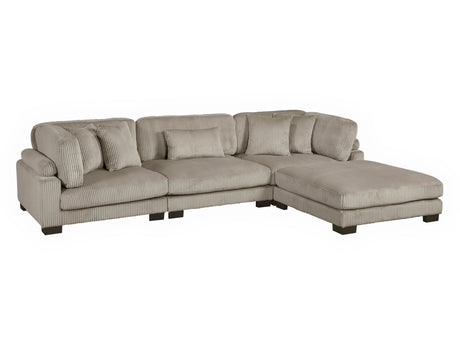 Traverse Taupe 4-Piece Modular Sectional with Ottoman - Ornate Home
