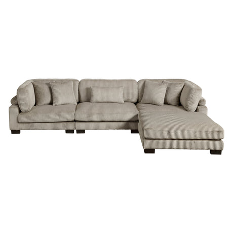 Traverse Taupe 4-Piece Modular Sectional with Ottoman - Ornate Home