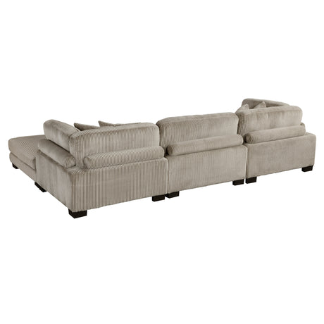 Traverse Taupe 4-Piece Modular Sectional with Ottoman - Ornate Home