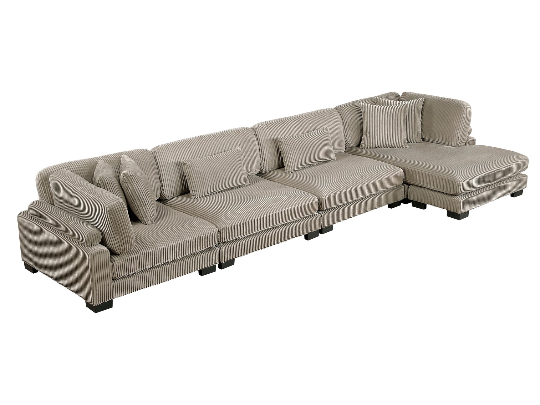 Traverse Taupe 4-Piece Modular Sectional with Reversible Chaise - Ornate Home